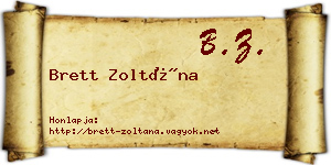 Brett Zoltána névjegykártya